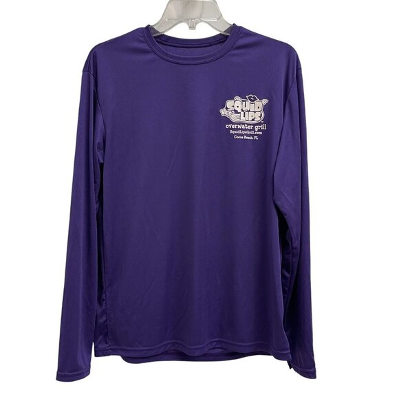 A4 Tops - Squid Lips Sunset Bar Purple Performance Long Sleeve Shirt Size S NWOT Women